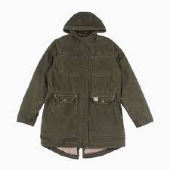 CARHARTT WORK JACKET - GREEN Olive Hooded Parka Jacket Size Medium - Picture 1 of 12